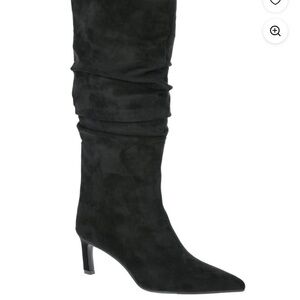 Time and Tru Black Suede Over-the-Knee Pointed Toe Boot
